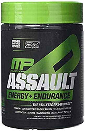 MusclePharm Suplemento de Energía de Asalto + Resistencia, Frambuesa Azul 340 g