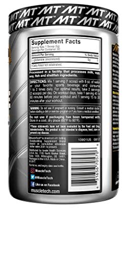 Muscletech Platinum 100 % Glutamine 60 Serv - Suplemento de glutamina, 302 gr