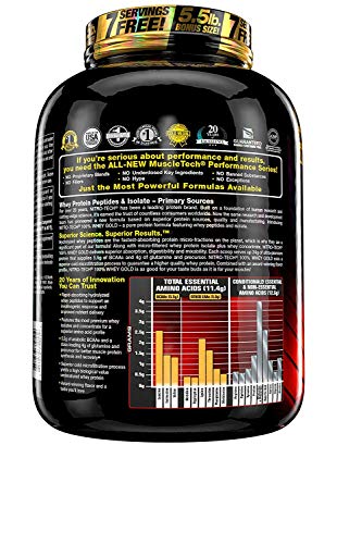 Muscletech Suplemento Dietético Proetina en Polvo "Nitro Tech 100%", sabor Crema De Vainilla Francesa - 2,51 kg