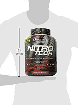 Muscletech Suplemento para Deportistas Nitro Tech Performance Series, Sabor de Fresa - 1800 gr