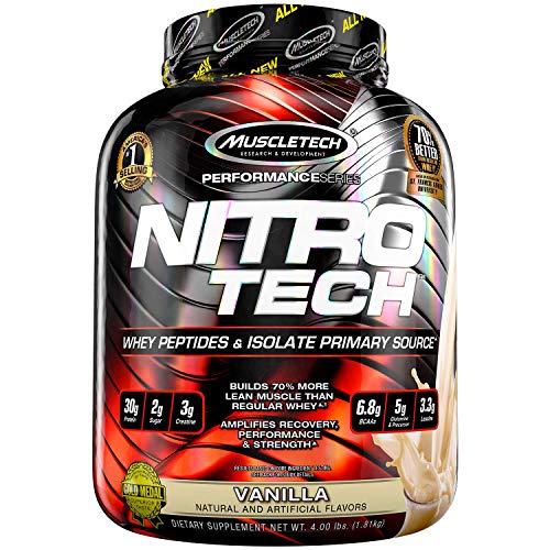 Muscletech Suplemento para Deportistas Nitro Tech Performance Series, Sabor de Vainilla - 1800 gr