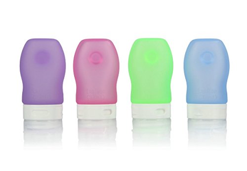 MUUZONING Botellas de Viaje de Silicona con Ventosa, 100% BPA Gratis Recipientes rellenables portátiles a Prueba de Fugas para champú,Acondicionador,Loción,artículos de tocador(4 Unidades