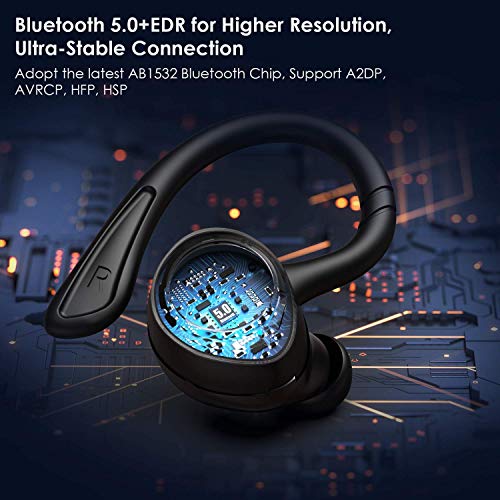 Muzili Auriculares Bluetooth Deportivos V5.0 IPX7 Impermeable Auriculares Bluetooth Inalambricos Movil 36H Tiempo de Reprodución Sonido Estéreo con Microfono Incorporado Caja de Carga