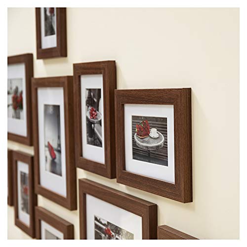 Muzilife Collage Marco de Fotos 11Pcs con Passepartout Moderno Picture Wall Nature Deco casero 8pcs 13x18cm + 3pcs 20x25cm (Marrón)