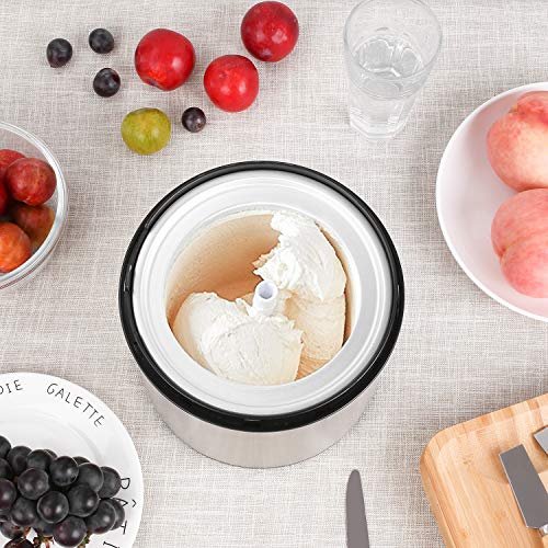 MVPOWER Máquina Hacer Helados, Heladera Redonda 2L de Acero Inoxidable, Sorbete y Yogur Congelado en 20-40 Minutos Máquina de Bajo Consumo MVPOWER Máquina Hacer Helados, Heladera Redonda 2L de Acero Inoxidable, Sorbete y Yogur Congelado en 20-40 Minutos Máquina de Bajo Consumo