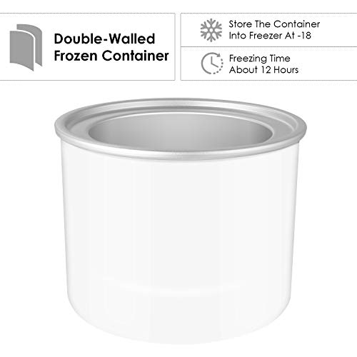MVPOWER Máquina Hacer Helados, Heladera Redonda 2L de Acero Inoxidable, Sorbete y Yogur Congelado en 20-40 Minutos Máquina de Bajo Consumo MVPOWER Máquina Hacer Helados, Heladera Redonda 2L de Acero Inoxidable, Sorbete y Yogur Congelado en 20-40 Minutos Máquina de Bajo Consumo
