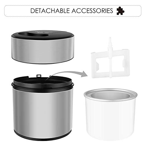 MVPOWER Máquina Hacer Helados, Heladera Redonda 2L de Acero Inoxidable, Sorbete y Yogur Congelado en 20-40 Minutos Máquina de Bajo Consumo MVPOWER Máquina Hacer Helados, Heladera Redonda 2L de Acero Inoxidable, Sorbete y Yogur Congelado en 20-40 Minutos Máquina de Bajo Consumo