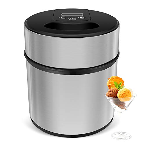 MVPOWER Máquina Hacer Helados, Heladera Redonda 2L de Acero Inoxidable, Sorbete y Yogur Congelado en 20-40 Minutos Máquina de Bajo Consumo MVPOWER Máquina Hacer Helados, Heladera Redonda 2L de Acero Inoxidable, Sorbete y Yogur Congelado en 20-40 Minutos Máquina de Bajo Consumo