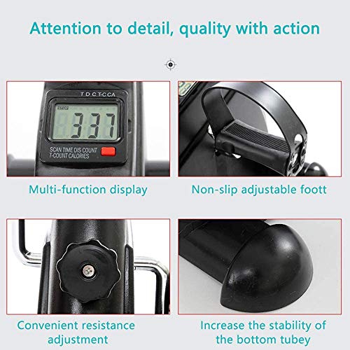 MXECO Mini Entrenador Ejercitador Ciclismo Fitness Equippemnt Pedal Bicicleta estática Interior silencioso Paso a Paso con Pantalla LCD (Negro) MXECO Mini Entrenador Ejercitador Ciclismo Fitness Equippemnt Pedal Bicicleta estática Interior silencioso Paso a Paso con Pantalla LCD (Negro)