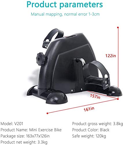 MXECO Mini Entrenador Ejercitador Ciclismo Fitness Equippemnt Pedal Bicicleta estática Interior silencioso Paso a Paso con Pantalla LCD (Negro)