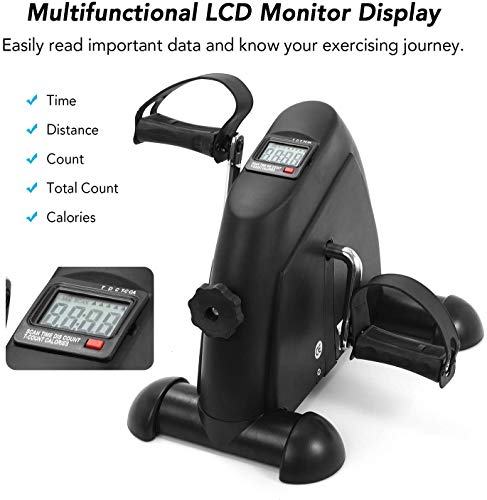 MXECO Mini Entrenador Ejercitador Ciclismo Fitness Equippemnt Pedal Bicicleta estática Interior silencioso Paso a Paso con Pantalla LCD (Negro) MXECO Mini Entrenador Ejercitador Ciclismo Fitness Equippemnt Pedal Bicicleta estática Interior silencioso Paso a Paso con Pantalla LCD (Negro)