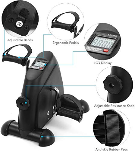 MXECO Mini Entrenador Ejercitador Ciclismo Fitness Equippemnt Pedal Bicicleta estática Interior silencioso Paso a Paso con Pantalla LCD (Negro) MXECO Mini Entrenador Ejercitador Ciclismo Fitness Equippemnt Pedal Bicicleta estática Interior silencioso Paso a Paso con Pantalla LCD (Negro)