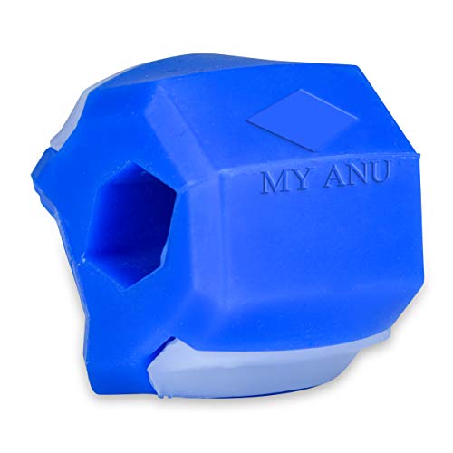 MY ANU - Entrenador de mandíbula para tonificar la musculatura de la cara, diferentes niveles de resistencia de color azul, rojo y negro (18, azul)