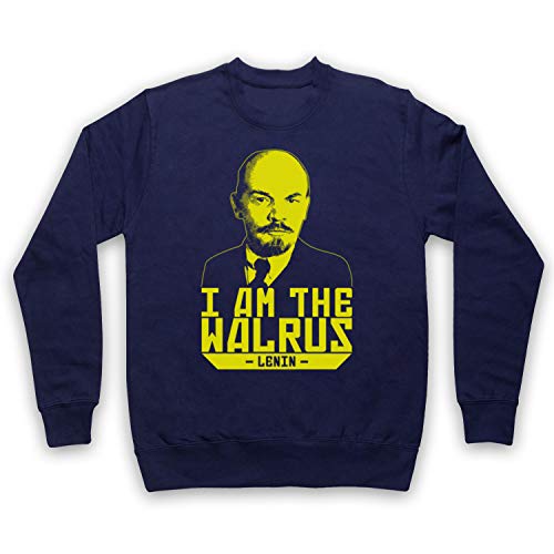 My Icon Art & Clothing Lebowski Lenin I Am The Walrus Comedy Film Sudadera, Adulto Azul Oscuro Large/Pecho 112/117 cm