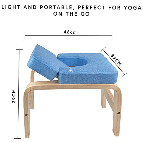 Myga RY1056 Taburete de yoga para la cabeza – Banco deportes de yoga, banco de inversión – Ayuda para yoga, ejercicio, Azul Myga RY1056 Taburete de yoga para la cabeza – Banco deportes de yoga, banco de inversión – Ayuda para yoga, ejercicio, Azul
