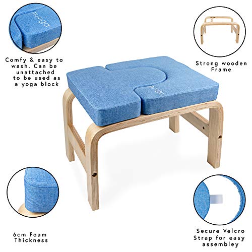 Myga RY1056 Taburete de yoga para la cabeza – Banco deportes de yoga, banco de inversión – Ayuda para yoga, ejercicio, Azul Myga RY1056 Taburete de yoga para la cabeza – Banco deportes de yoga, banco de inversión – Ayuda para yoga, ejercicio, Azul