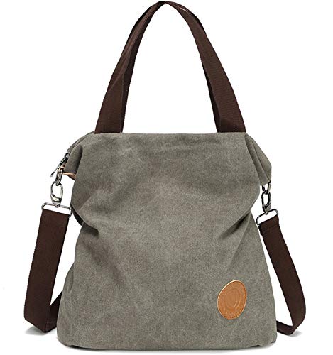 Myhozee Bolsos de Mujer,Bolso Bandolera Mujer Bolso Lona de Hombro Bolso Tote Bolso Shopper Bolso de Mano para Multifuncional - Gris Myhozee Bolsos de Mujer,Bolso Bandolera Mujer Bolso Lona de Hombro Bolso Tote Bolso Shopper Bolso de Mano para Multifuncional - Gris