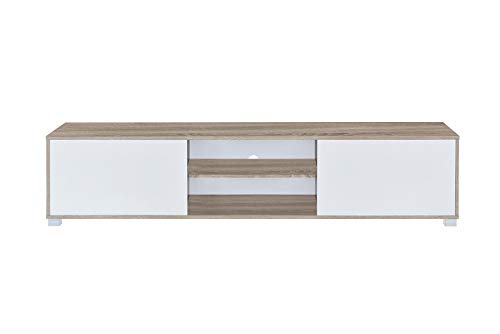 MyosHome - Mueble TV Salon Mesa para TV Color Roble y Blanco 180 x 40 x 41 cm Atenea