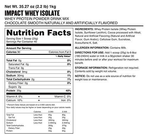 MyProtein Impact Whey Isolate (1000G) 1000 g MyProtein Impact Whey Isolate (1000G) 1000 g