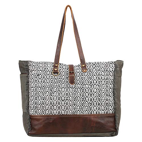 Myra Bag S-1553 - Bolsa de viaje elíptica (lona y piel)