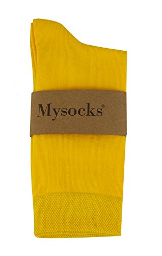 Mysocks Calcetines de color liso para hombres y mujeres amarillo