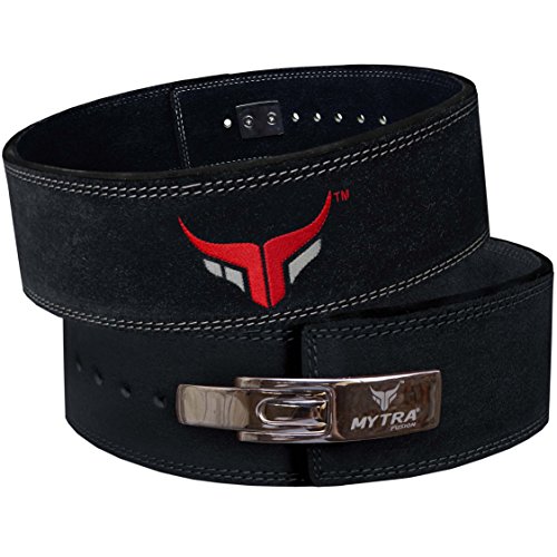 Mytra Fusion 4 inch Leather Power lifting and Weight Lifting Belt