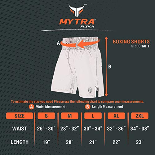 Mytra Fusion Satin Boxing Shorts, MMA Shorts, Combat Shorts, Ring Shorts, Training Shorts (Black, Large)