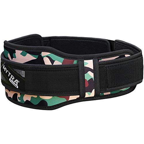 Mytra Fusion Unisex Gym Belt Fitness Belt for Exercise, Weightlifting, Powerlifting, Crossfit Training (Camo Green, Medium)