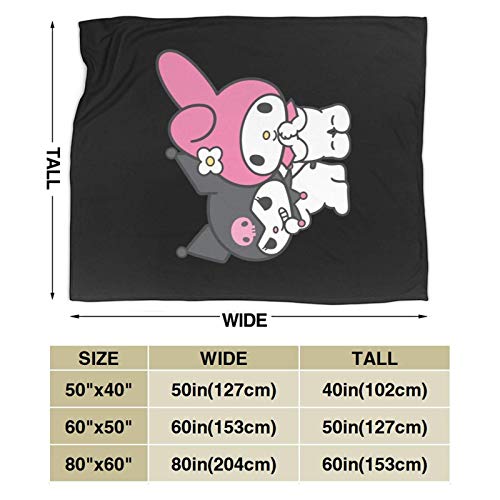 N \ A Bonita manta de forro polar de Kuromi and My Melody, ultrasuave, una manta que se puede utilizar en todas las estaciones, para uso en interiores, para uso en coches. Suave y cómoda. 60 x 50 cm. N \ A Bonita manta de forro polar de Kuromi and My Melody, ultrasuave, una manta que se puede utilizar en todas las estaciones, para uso en interiores, para uso en coches. Suave y cómoda. 60 x 50 cm.