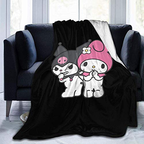 N \ A Bonita manta de forro polar de Kuromi and My Melody, ultrasuave, una manta que se puede utilizar en todas las estaciones, para uso en interiores, para uso en coches. Suave y cómoda. 60 x 50 cm.