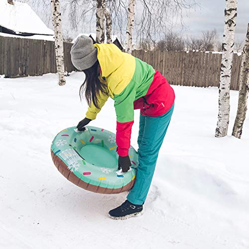 N \ A Trineo de Nieve Inflable con Tubo de Nieve, Tubo de Nieve Resistente para niños y Adultos, Tubos de Nieve de PVC de 0,6 mm súper Gruesos, Flotador Inflable para Trineo de Invierno al Aire Libre