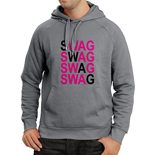 N4169H Sudadera con Capucha Swag Fashion (Small Gris Magenta)