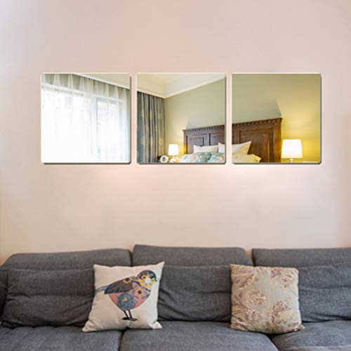 '"N/A 9 unidades Espejo sencillo moderno acrílico espejo plástico espejo autoadhesivo cuadrado fondo de televisión azulejos espejo pared adhesivo '"N/A 9 unidades Espejo sencillo moderno acrílico espejo plástico espejo autoadhesivo cuadrado fondo de televisión azulejos espejo pared adhesivo