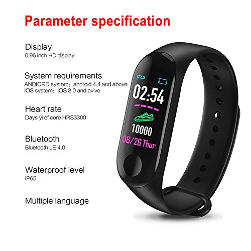 N\A Fitness Tracker, con Monitor De Ritmo Cardíaco De Presión Arterial, Podómetro, Monitor De Sueño, Contador De Calorías, Alarma Vibratoria, Temperatura Corporal, para Hombres, Mujeres