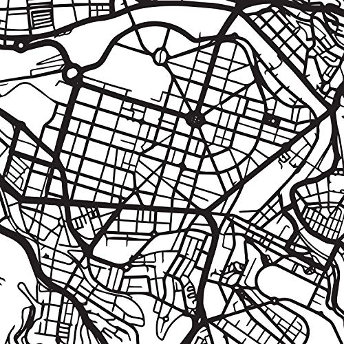 Nacnic Lámina Mapa de la Ciudad Bilbao Estilo nordico en Blanco y Negro. Poster tamaño A3 Sin Marco Impreso Papel 250 gr. Cuadros, láminas y Posters para Salon y Dormitorio