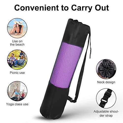 NAFFIC Esterilla Yoga, Alfombrilla de Yoga Texturizada Antideslizante 3*Banda de Resistencia,1* Correa de Transporte para Ejercicios para Yoga, Pilates y Ejercicios de Piso 183x61x0.6 cm (Morado-Azul) NAFFIC Esterilla Yoga, Alfombrilla de Yoga Texturizada Antideslizante 3*Banda de Resistencia,1* Correa de Transporte para Ejercicios para Yoga, Pilates y Ejercicios de Piso 183x61x0.6 cm (Morado-Azul)