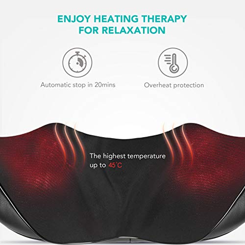 Naipo Masajeador de Cuello y Hombros Básico Shiatsu Masajeador Cervical con 3D Rotación y Función de Calor para Relajación de Fatiga en Casa, Oficina o Coche 2 Años Garantía Naipo Masajeador de Cuello y Hombros Básico Shiatsu Masajeador Cervical con 3D Rotación y Función de Calor para Relajación de Fatiga en Casa, Oficina o Coche 2 Años Garantía