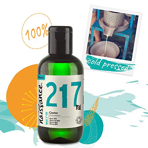 Naissance Aceite de Ricino BIO 100ml - Puro, natural, certificado ecológico, prensado en frío, vegano, sin hexano, no OGM - Hidrata y nutre el cabello, las cejas y las pestañas