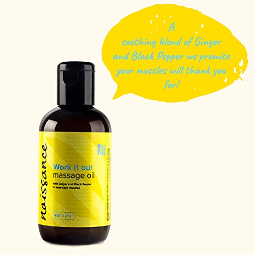 Naissance"Work it Out" - Aceite de Masaje Molestias Musculares 100ml – 100% natural: base de semillas de uva con aceites de jengibre, pimienta negra, romero, lemongrass, cilantro, lavanda y vetiver Naissance"Work it Out" - Aceite de Masaje Molestias Musculares 100ml – 100% natural: base de semillas de uva con aceites de jengibre, pimienta negra, romero, lemongrass, cilantro, lavanda y vetiver