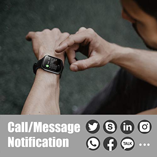 NAIXUES Smartwatch, Reloj Inteligente IP68 con Pantalla Táctil de 1.54'', Monitor de Sueño Pulsómetro Podómetro Cronómetros, Reloj Deportivo para Hombre Mujer Niños con Android iOS (Negro)