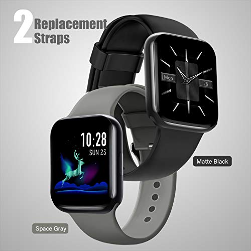 NAIXUES Smartwatch, Reloj Inteligente IP68 con Pantalla Táctil de 1.54'', Monitor de Sueño Pulsómetro Podómetro Cronómetros, Reloj Deportivo para Hombre Mujer Niños con Android iOS (Negro)