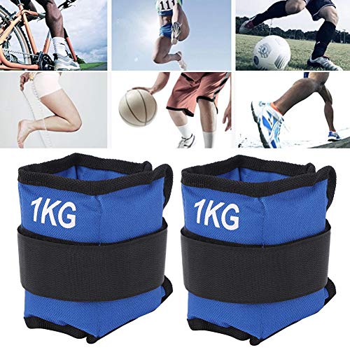 Nannday 【?????? ?? ???????】 Pesas de Tobillo, 1 kg de Bolsas de Arena, 11.8x4.7in Azul para Hombres, Mujeres, entusiastas del Fitness, Entrenamiento Muscular(1KG)