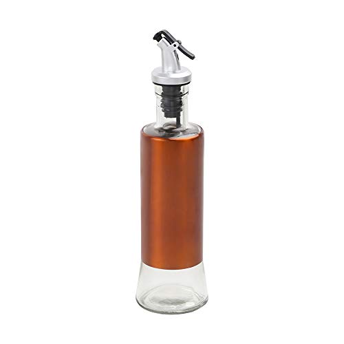 Naranja Dispensador de Aceite y Vinagre para Cocina,Botella Dispensadora Aceite De Oliva, Aceitera De Vidrio,botella de vidrio y acero inoxidable, Vinagrera, Aceiteras, Menaje,Aceitera Antigoteo