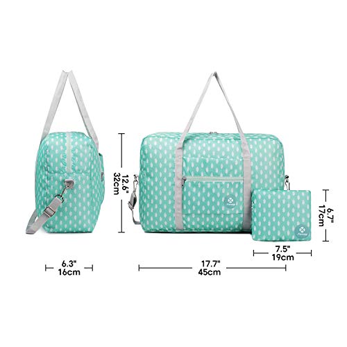 Narwey Mochila de Viaje con Bolsa de Viaje Bolsa de Mano Equipaje Equipado Weekender Deporte Nocturno Duffle para niños niñas Mujeres (3112 Hoja Verde(Mejora con Correa de Hombro))