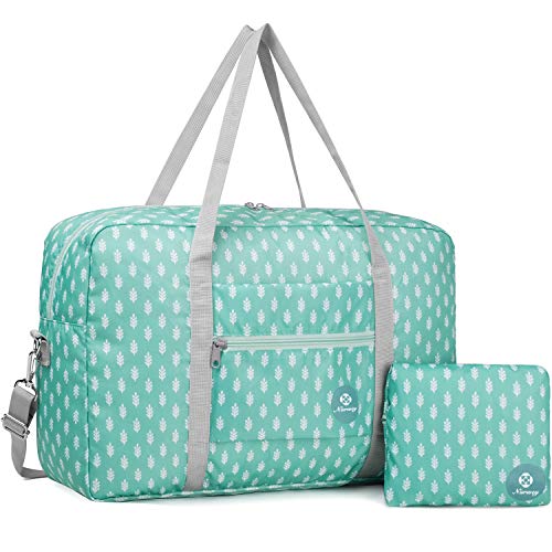 Narwey Mochila de Viaje con Bolsa de Viaje Bolsa de Mano Equipaje Equipado Weekender Deporte Nocturno Duffle para niños niñas Mujeres (3112 Hoja Verde(Mejora con Correa de Hombro))