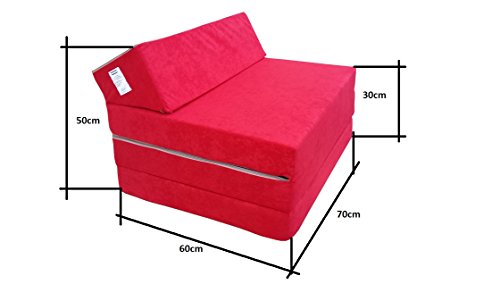 Natalia Spzoo Colchón Plegable Cama de Invitados colchón de Espuma 200x70 cm FM (Rojo)