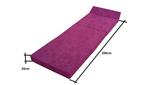 Natalia Spzoo Colchón Plegable Cama de Invitados colchón de Espuma 200x70 cm FM (Violeta)