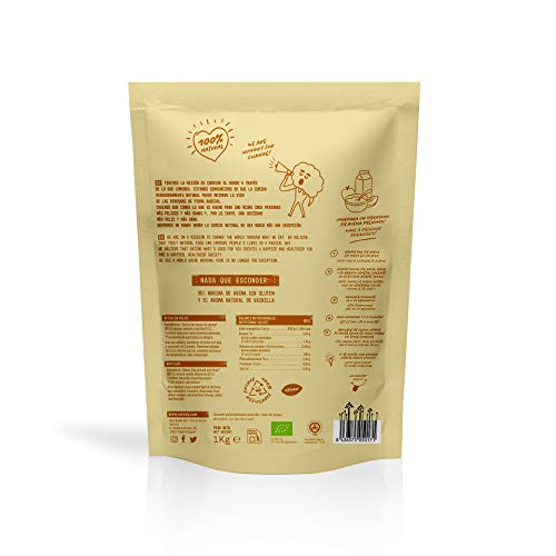 NATRULY Harina de Avena Sabor Vainilla, BIO Avena en Polvo Sin Azúcar, Sin Gluten, 1 KG (antes Natural Athlete)