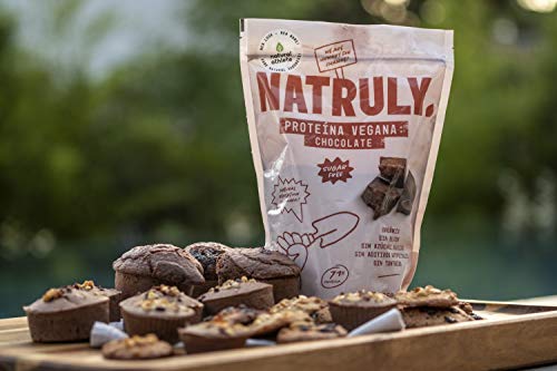 NATRULY Proteína Vegana BIO Chocolate, 81% Proteína, 100% Natural Sin Azúcar, Sin Gluten, Sin Lactosa -350g (antes Natural Athlete)