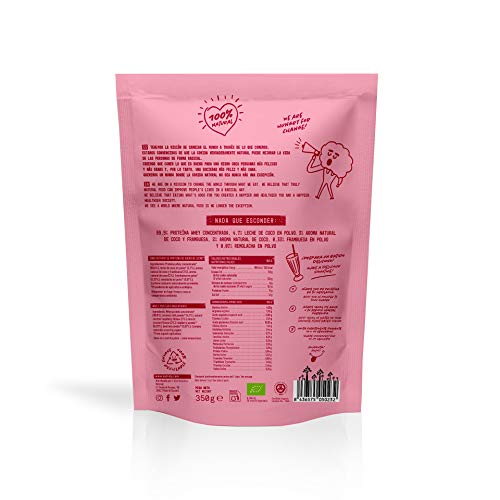 NATRULY Proteína Whey Frambuesa y Coco, 71% Proteína de Suero de Leche de Vacas de Pastoreo, Sin Azúcar Añadido, 100% Natural, Sin Gluten –350g NATRULY Proteína Whey Frambuesa y Coco, 71% Proteína de Suero de Leche de Vacas de Pastoreo, Sin Azúcar Añadido, 100% Natural, Sin Gluten –350g